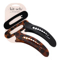 Recycled Plastic Flat Lay Claw Clips 2Pc Set